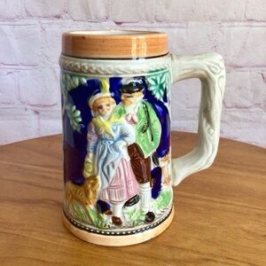 Vintage Couple and Castle Ceramic Mug Stein